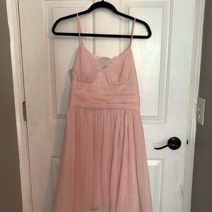 Short petal colored bridesmaid dress